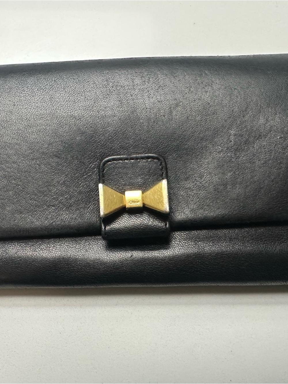 Chloé Black Leather "Lily" Continental Flap Wallet